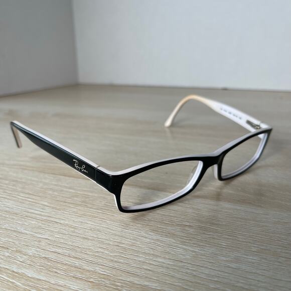 Ray-Ban RB5114 2097 Rectangle Black White Eyeglasses Frame Only 52-16-135 - Picture 1 of 8